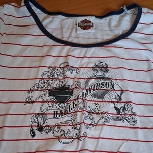 Harley-Davidson Kids Red and White Striped Tee